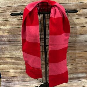 Kate spade wool scarf pink stripe with bow accent 🧣
